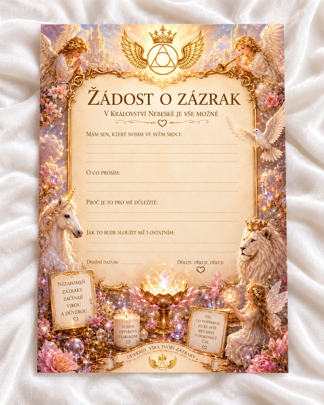 Žádost o zázrak — vedená meditace + rituální list — detail 2